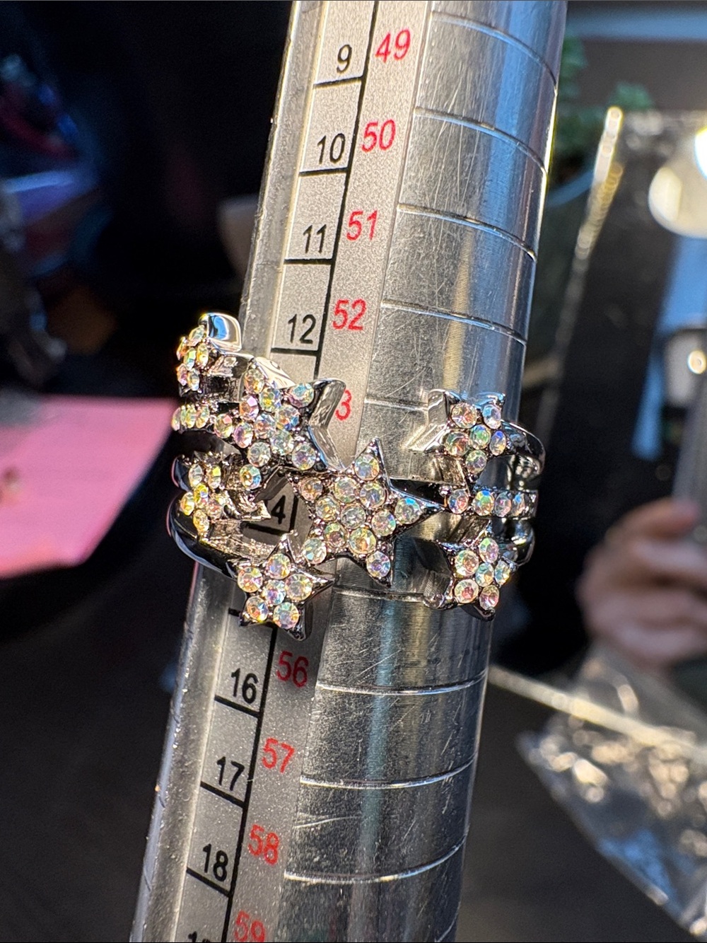 Kirks Folly Iridescent Star Cluster Ring - Multi-Color Sparkle